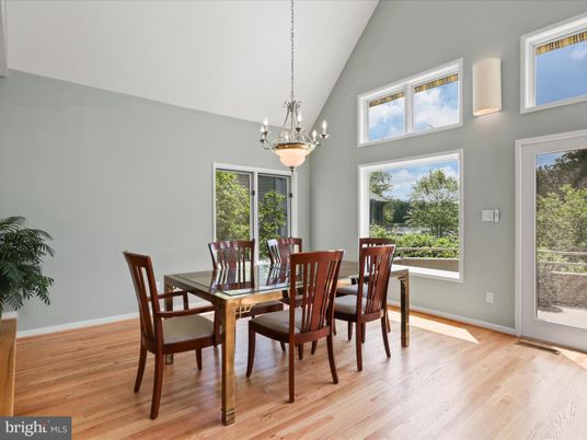 Chandelier, Dining room, Interior, Pendant Lights, Wood Texture Flooring