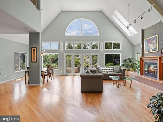Dining room, Fireplace, Interior, Living room, Wood Texture Flooring