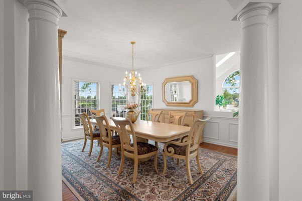 Chandelier, Dining room, Interior, Wood Texture Flooring