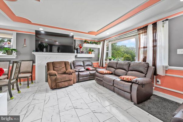 Fireplace, Interior, Living room, Marble, Recessed Lighting