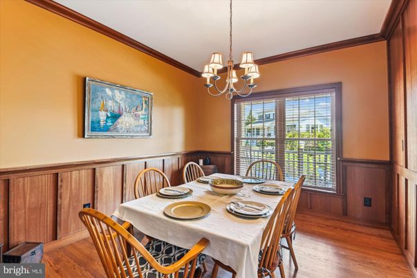 Chandelier, Dining room, Interior, Wood Texture Flooring