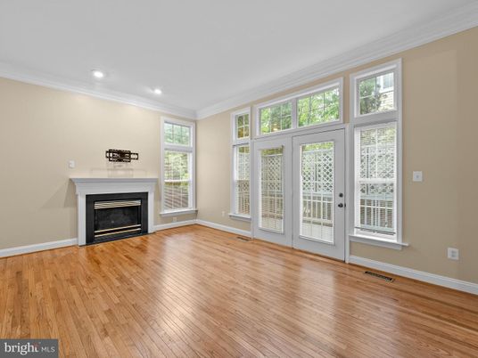 Empty room, Fireplace, Interior, Recessed Lighting, Wood Texture Flooring