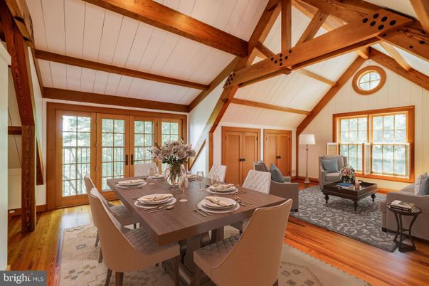 Dining room, Interior, Living room, Wooden Beams, Wood Texture Flooring