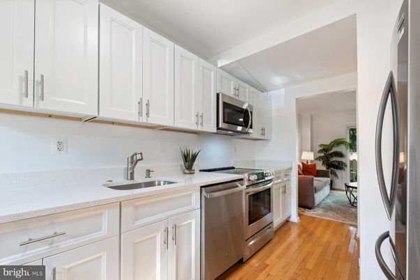 Interior, Kitchen, Living room, Stainless Steel Appliances, Wood Texture Flooring