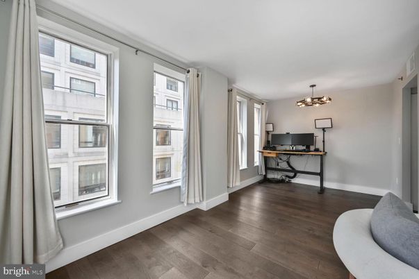 Chandelier, Home Office, Interior, Wood Texture Flooring