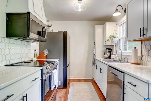 Interior, Kitchen, Stainless Steel Appliances, Wood Texture Flooring