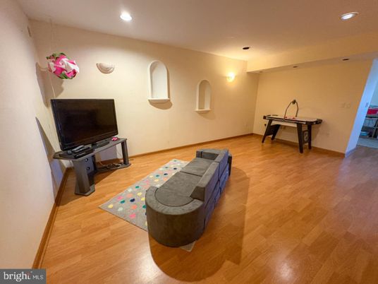Game Room, Interior, Recessed Lighting, Wood Texture Flooring
