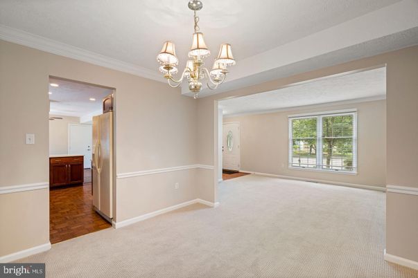 Chandelier, Empty room, Interior, Recessed Lighting, Wood Texture Flooring