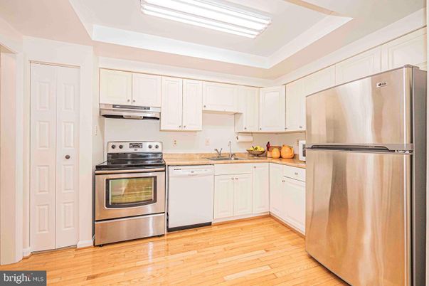 Interior, Kitchen, Stainless Steel Appliances, Wood Texture Flooring