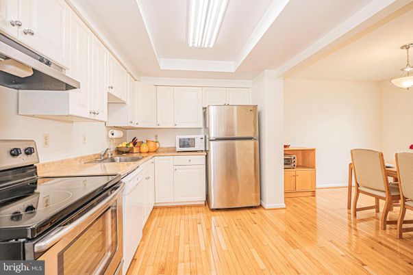Interior, Kitchen, Pendant Lights, Stainless Steel Appliances, Wood Texture Flooring