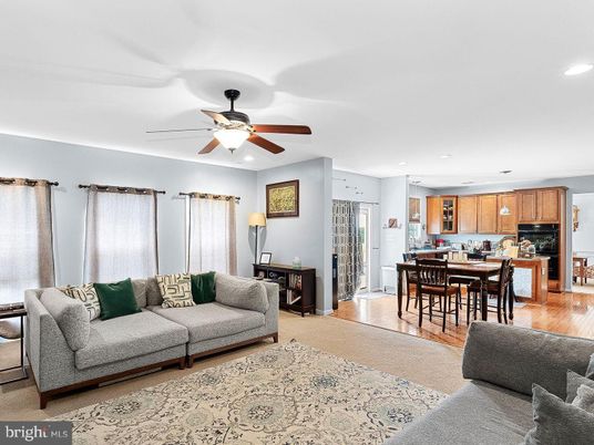 Dining room, Interior, Kitchen, Living room, Recessed Lighting, Wood Texture Flooring