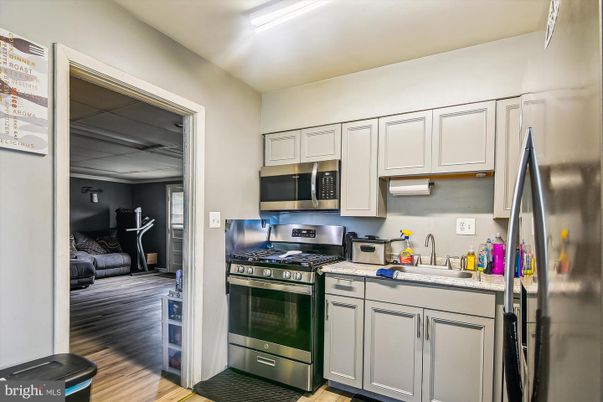 Interior, Kitchen, Stainless Steel Appliances, Wood Texture Flooring