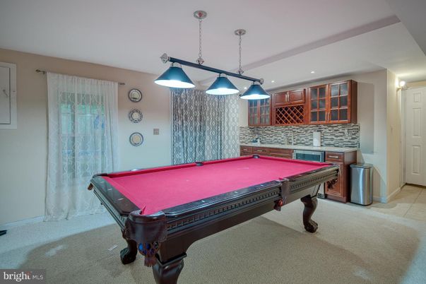 Billiard Table, Game Room, Interior, Pendant Lights, Recessed Lighting