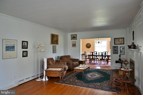 Dining room, Fireplace, Interior, Living room, Wood Texture Flooring