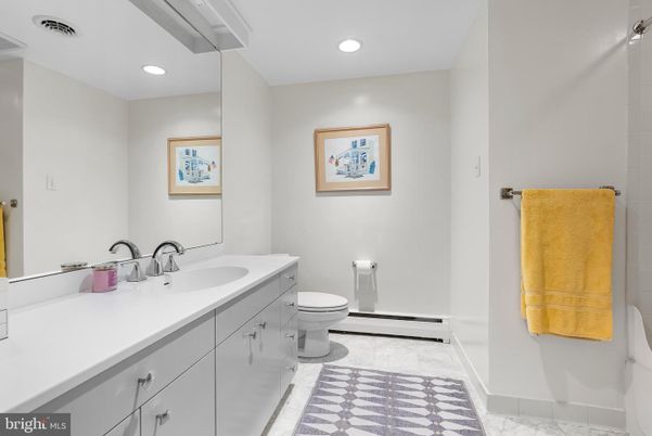 Bathroom, Interior, Marble, Recessed Lighting