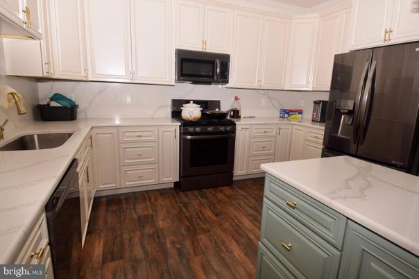 Interior, Kitchen, Marble Walls, Wood Texture Flooring