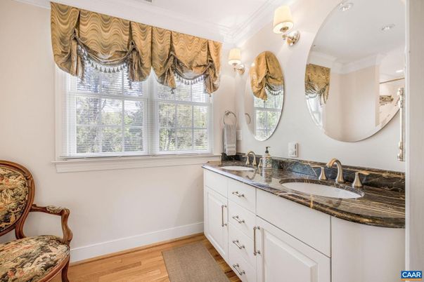 Bathroom, Dual Sink Vanities, Interior, Wood Texture Flooring