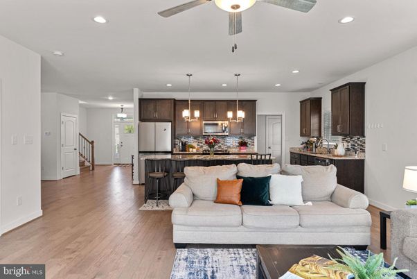 Interior, Kitchen, Living room, Pendant Lights, Recessed Lighting, Stainless Steel Appliances, Wood Texture Flooring
