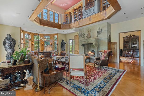 Chandelier, Dining room, Fireplace, Interior, Living room, Recessed Lighting, Wood Texture Flooring