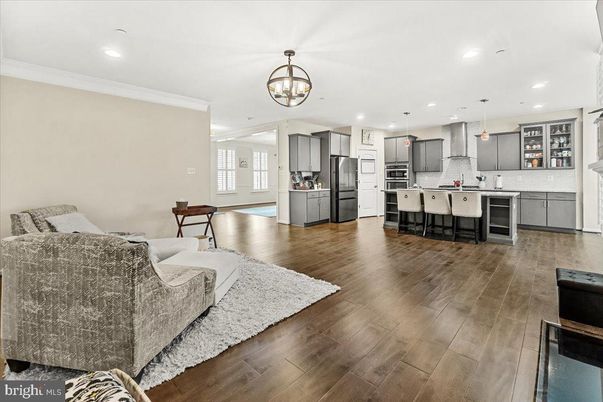 Interior, Kitchen, Living room, Pendant Lights, Recessed Lighting, Stainless Steel Appliances, Wood Texture Flooring