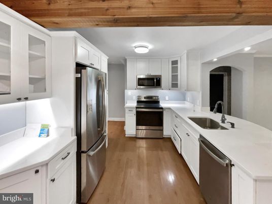 Interior, Kitchen, Stainless Steel Appliances, Wooden Ceilings, Wood Texture Flooring