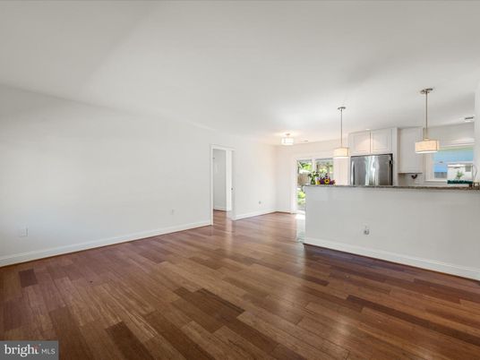 Empty room, Interior, Kitchen, Pendant Lights, Wood Texture Flooring