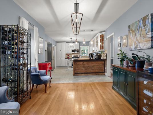 Interior, Kitchen, Pendant Lights, Stainless Steel Appliances, Wood Texture Flooring