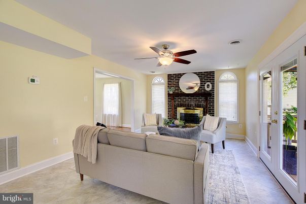 Fireplace, Interior, Living room, Recessed Lighting, Stone Walls