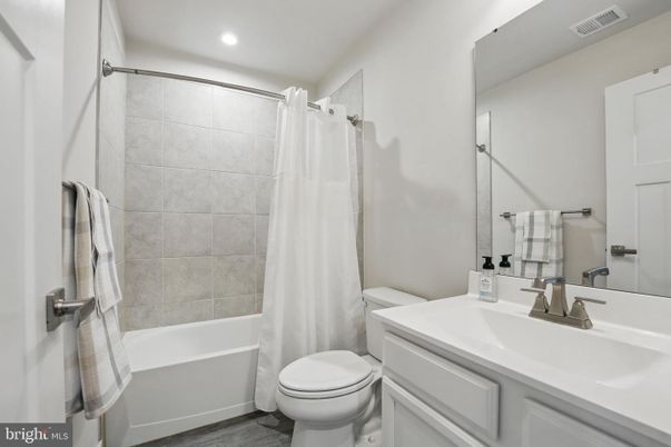 Bathroom, Interior, Recessed Lighting, Wood Texture Flooring