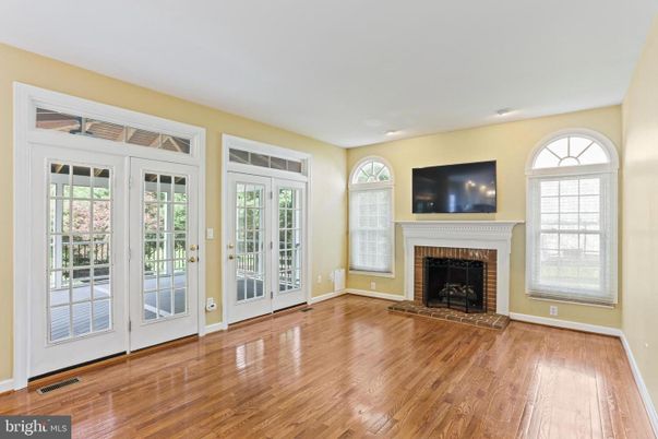 Empty room, Fireplace, Interior, Recessed Lighting, Wood Texture Flooring
