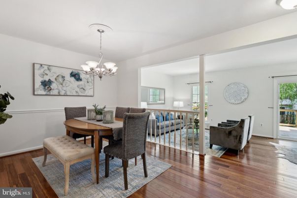 Chandelier, Dining room, Interior, Wood Texture Flooring