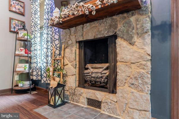 Fireplace, Interior, Stone Walls, Wood Texture Flooring