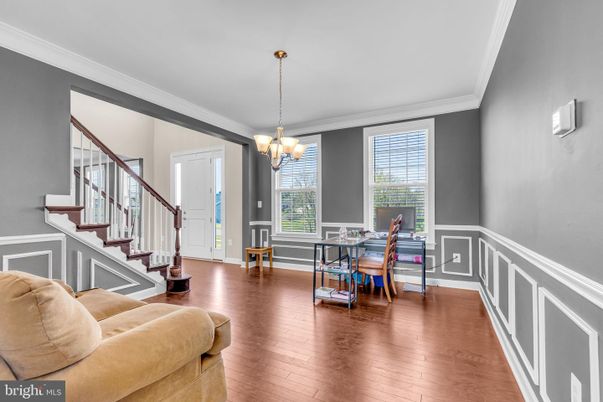 Chandelier, Home Office, Interior, Wood Texture Flooring