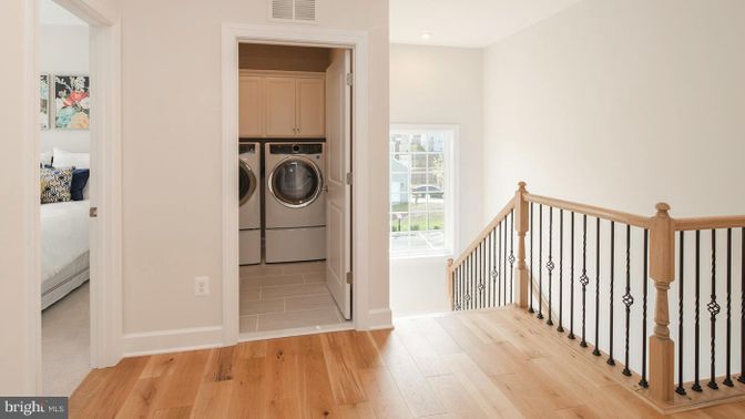 Interior, Recessed Lighting, Utility Closets, Washer, Wood Texture Flooring