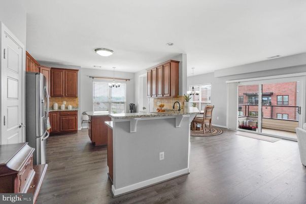 Dining room, Interior, Kitchen, Pendant Lights, Wood Texture Flooring