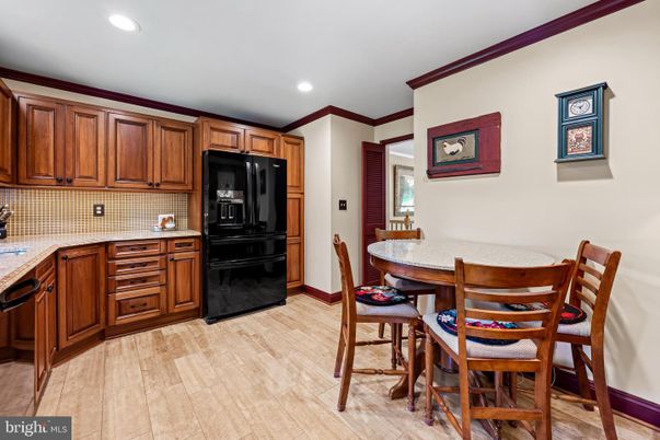 Dining room, Interior, Kitchen, Recessed Lighting, Wood Texture Flooring