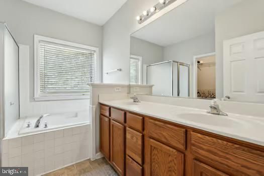 Bathroom, Dual Sink Vanities, Interior, Wood Texture Flooring