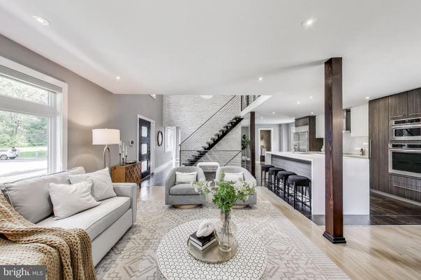 Interior, Kitchen, Living room, Recessed Lighting, Stainless Steel Appliances, Wood Texture Flooring