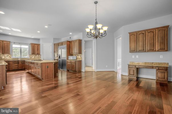 Chandelier, Interior, Kitchen, Recessed Lighting, Wood Texture Flooring