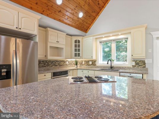 Interior, Kitchen, Recessed Lighting, Stainless Steel Appliances, Wooden Ceilings