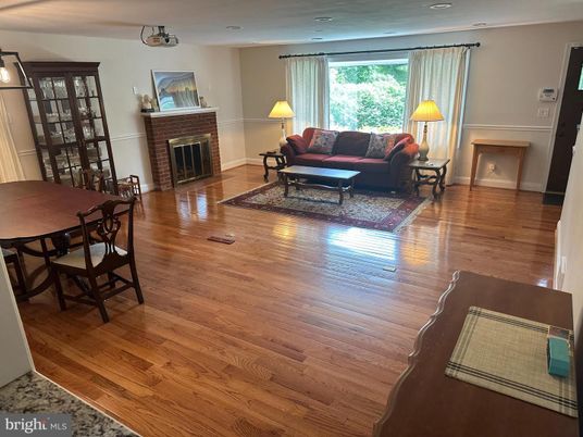 Dining room, Fireplace, Interior, Living room, Wood Texture Flooring