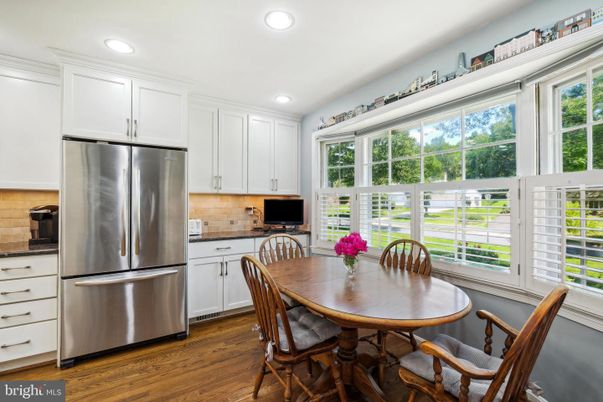 Dining room, Interior, Kitchen, Recessed Lighting, Stainless Steel Appliances, Wood Texture Flooring