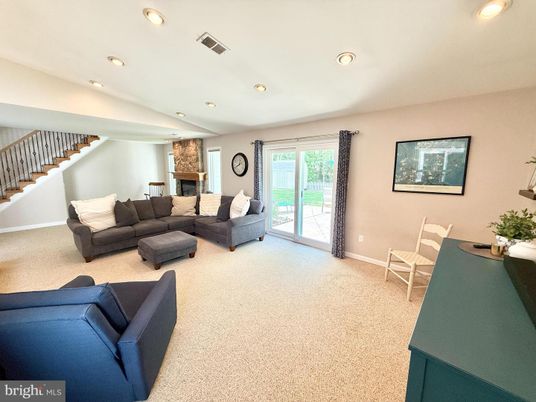Dining room, Fireplace, Interior, Living room, Recessed Lighting