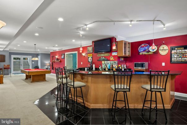 Billiard Table, Game Room, Interior, Pendant Lights, Recessed Lighting