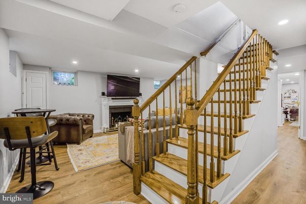 Fireplace, Interior, Recessed Lighting, Wood Texture Flooring