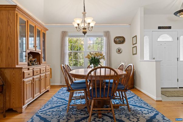 Chandelier, Dining room, Interior, Wood Texture Flooring