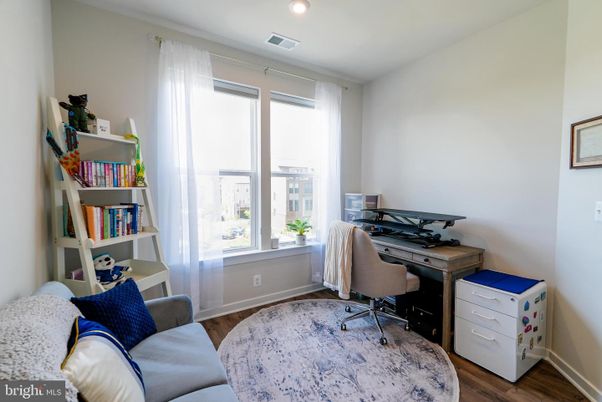 Home Office, Interior, Recessed Lighting, Wood Texture Flooring