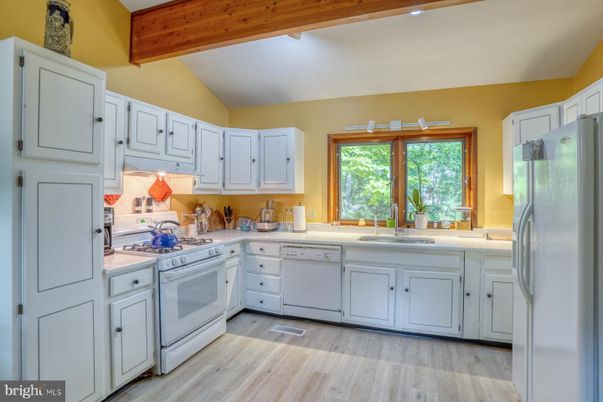 Interior, Kitchen, Wooden Beams, Wood Texture Flooring