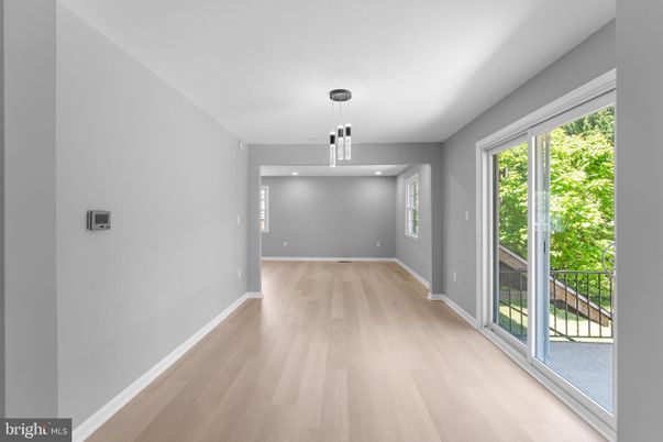 Empty room, Interior, Pendant Lights, Recessed Lighting, Wood Texture Flooring