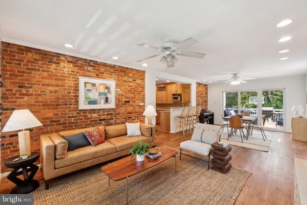 Dining room, Interior, Kitchen, Living room, Recessed Lighting, Stone Walls, Wood Texture Flooring